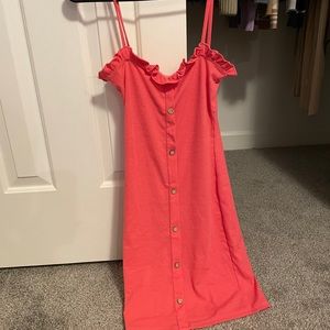 Tight pink mini dress